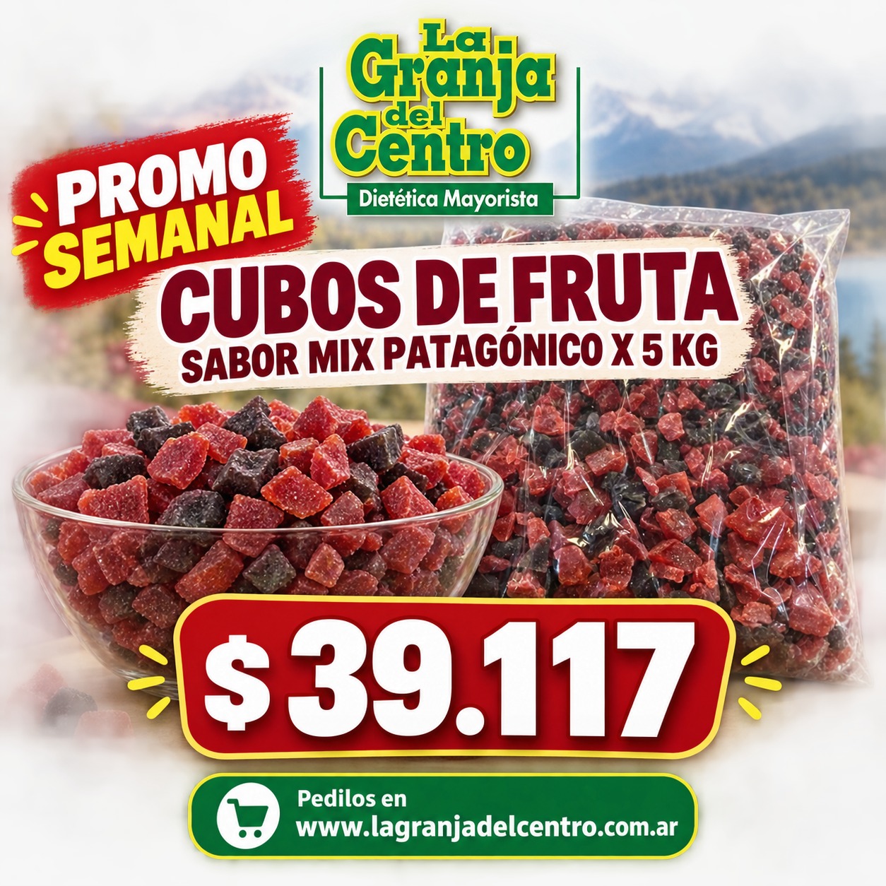 Ofertas y Promociones CUBOS DE FRUTA SABOR MIX PATAGONICO X 5 KG PROMO SEMANAL